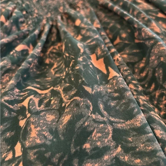 ALLSAINTS Nichola Rosalyn Dress S Black Floral Chiffon Smock Waist Gray $260 - Picture 10 of 12